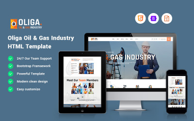 Oliga - Modello di sito web del settore del gas