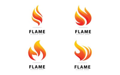 Simbolo astratto del logo della fiamma del fuoco con colore sfumato V14