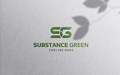 Substans Grön SG Letter med Leaf logotyp