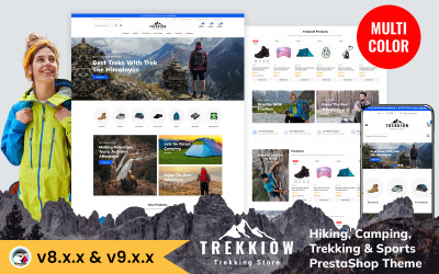 Trekkiow - 徒步旅行、露营、徒步旅行和运动 PrestaShop 主题