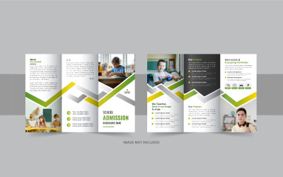 Drieluikbrochure voor toelating tot kinderscholen of drieluikbrochure voor internationale scholen sjabloon lay-out