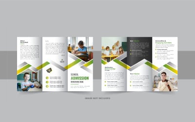 Kids school admission trifold brochure or International school trifold brochure design template