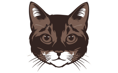 Cat face silhouette  illustration
