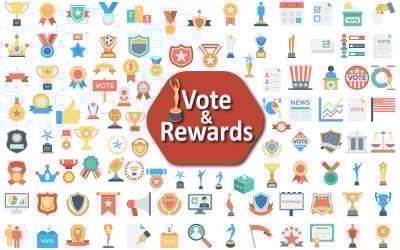 Conjunto de iconos de votos y recompensas para proyectos interactivos