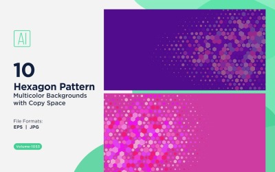 Esagono colorato di varie dimensioni Versatile modello di sfondo 1053