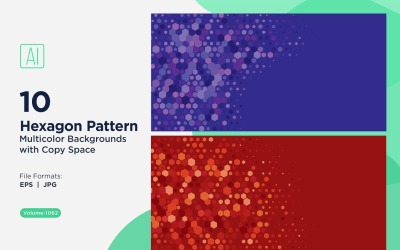 Esagono colorato di varie dimensioni Versatile modello di sfondo 1062