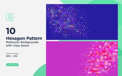 Esagono colorato di varie dimensioni Versatile modello di sfondo 1087