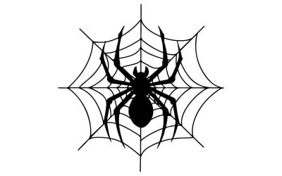 A minimalistic Halloween illustration of a spider