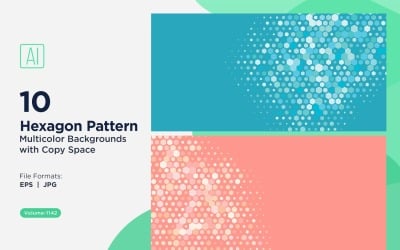Цветной шестиугольник разных размеров, универсальный узор фона 1142