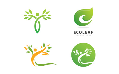 Élément de logo de la nature des gens écologiques vecteur V13