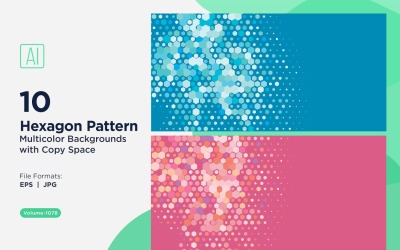 Esagono colorato di varie dimensioni Versatile modello di sfondo 1078