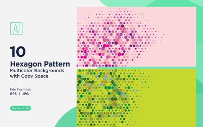 Esagono colorato di varie dimensioni Versatile modello di sfondo 1124
