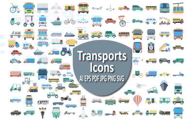 Набор транспортных иконок для всех нужд в путешествии