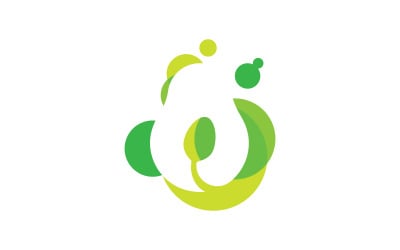 Avocado fruit logo template, healthy food symbols V12