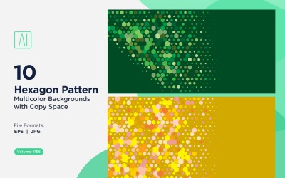Esagono colorato di varie dimensioni Versatile modello di sfondo 1156