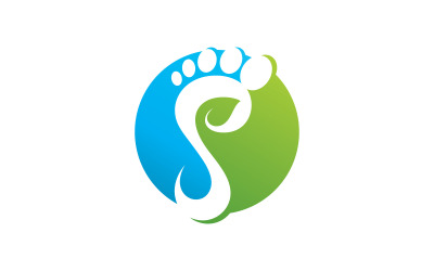 Projekt logo pielęgnacji stóp wektor. Symbol masażu stóp V7