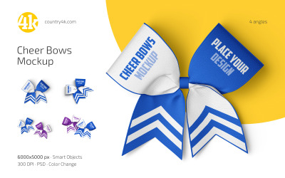 Cheer Bows Mockup PSD-mall