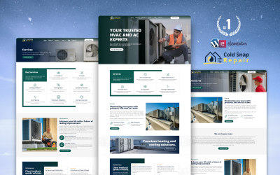 Cold Snap - Kit de Modelo Elementor para WordPress de Reparo de Ar Condicionado