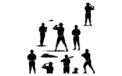 A illustration of a group of men practicing baseball
