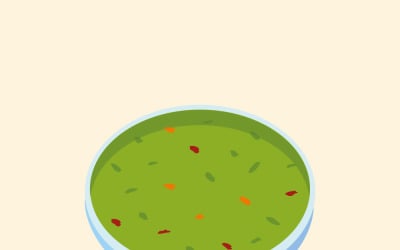 Delicious and healthy vegetable soup in a bowl