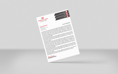 Diseño de plantilla de membrete en color negro