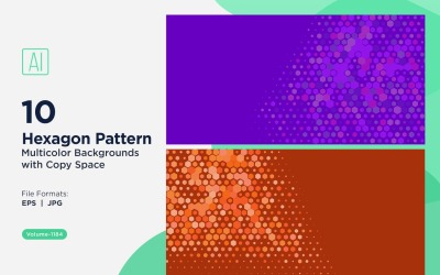 Esagono colorato di varie dimensioni Versatile modello di sfondo 1184