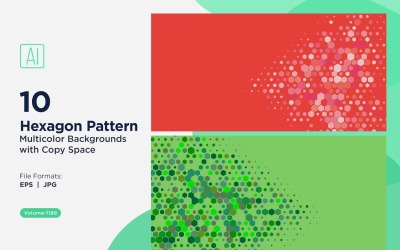 Hexagone coloré de différentes tailles, motif de fond polyvalent 1188