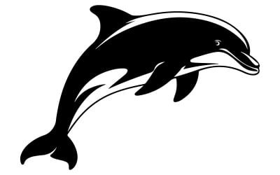A silhouette vector illustration of a dolphin