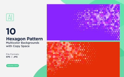 Buntes Sechseck in verschiedenen Größen, vielseitiger Musterhintergrund 1243