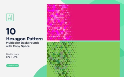 Esagono colorato di varie dimensioni Versatile modello di sfondo 1197