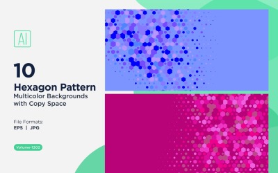 Esagono colorato di varie dimensioni Versatile modello di sfondo 1202