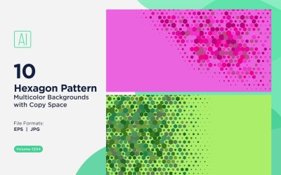 Esagono colorato di varie dimensioni Versatile modello di sfondo 1204