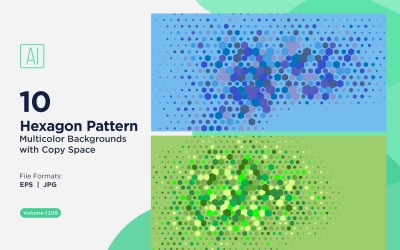 Esagono colorato di varie dimensioni Versatile modello di sfondo 1209
