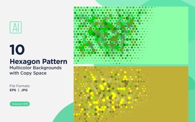 Esagono colorato di varie dimensioni Versatile modello di sfondo 1219