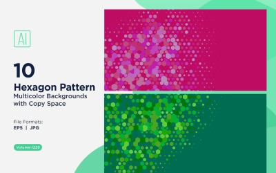 Esagono colorato di varie dimensioni Versatile modello di sfondo 1229
