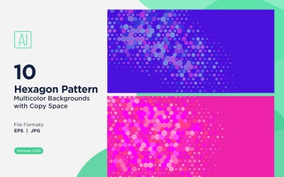 Esagono colorato di varie dimensioni Versatile modello di sfondo 1234