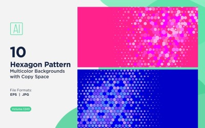 Esagono colorato di varie dimensioni Versatile modello di sfondo 1240