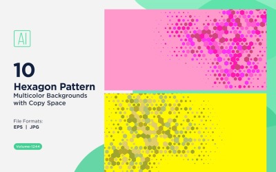 Esagono colorato di varie dimensioni Versatile modello di sfondo 1244