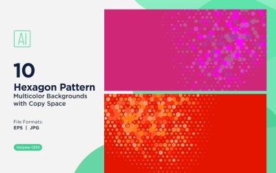 Esagono colorato di varie dimensioni Versatile modello di sfondo 1253