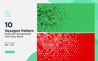 Esagono colorato di varie dimensioni Versatile modello di sfondo 1258