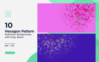 Esagono colorato di varie dimensioni Versatile modello di sfondo 1259