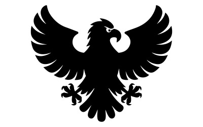 A  silhouette vector illustration of a cute eagle