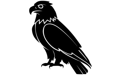 A solid silhouette vector illustration of a cute eagle