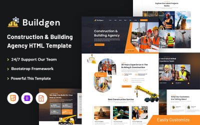 Buildgen - Szablon HTML5 dla agencji budowlanej i budowlanej