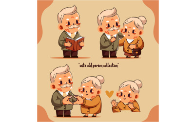 Collection pour la Journée des personnes âgées mignonne