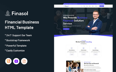 Finasol – Modèle de site Web d&amp;#39;entreprise financière