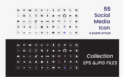 Kolekcja ikon mediów społecznościowych