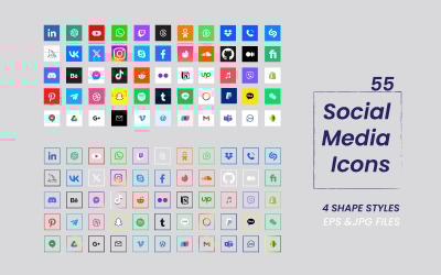 Sociala nätverk logotyp ikoner