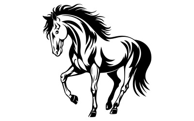 Un vector de silueta de caballo