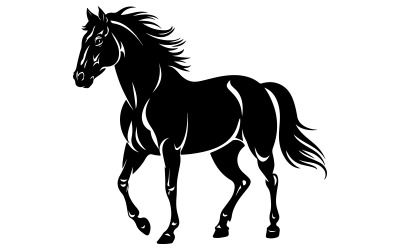 Un vector de silueta de un caballo.